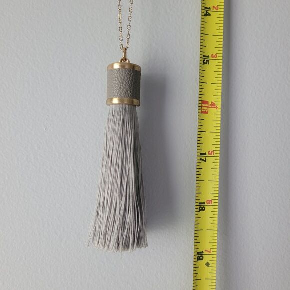 Long Tassel Pendant Necklace Adjustable Statement Chain Women 31" Defect - Picture 4 of 5